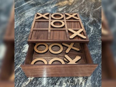 Wooden Tic Tac Toe Game Board