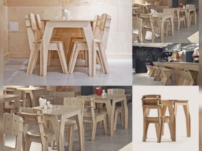 Cafe Furniture Set Laser Cut