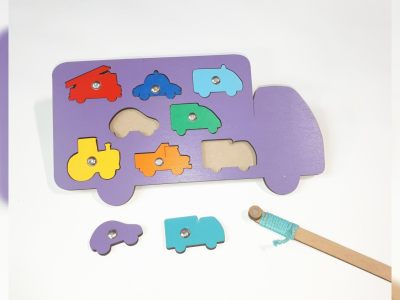 Vehicles Shapes Puzzle Wooden Peg Puzzles For Toddlers