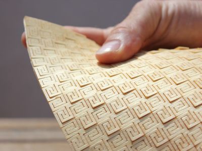 Super flexible laser cut plywood living hinge pattern DXF File