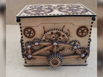 3D Wooden Gear Box CDR File