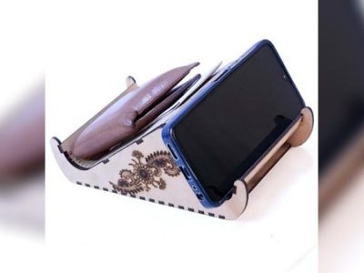 Wooden Tablet and Mobile Stand Desk Organizer Phone Holder Stand SVG File