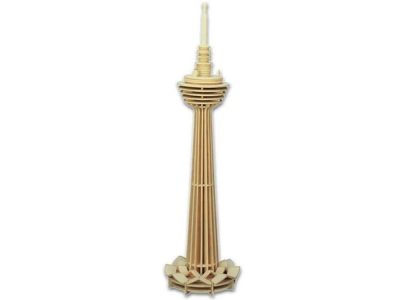 3D Wooden Puzzle Kuala Lumpur Tower 3D Architecture Model 3mm CDR and DXF File