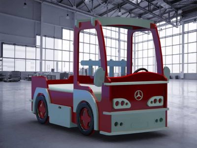 Kids Truck Bed with Drawer, Bed for Kids in Truck Shape Vector File