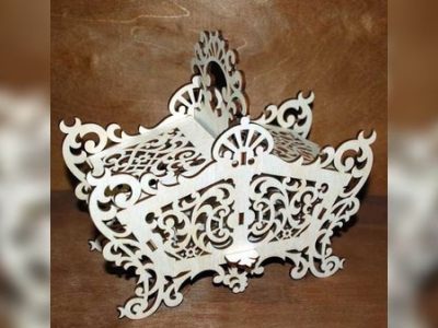 Easter Storage Basket Plywood Candy Basket DXF File