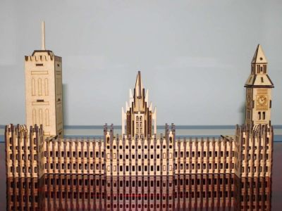 London Big Ben, Wooden 3D Model, 3D Building Drawing Vector File