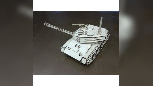 Tank 3D Puzzle Model Laser Cut CDR Vectors File