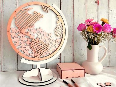 Globe of the World Stand Decoration Vector File
