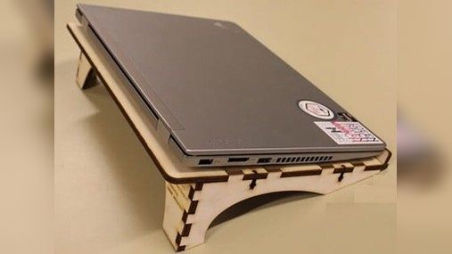 Wooden Layout Laptop Stand Made of Plywood CDR and DXF File