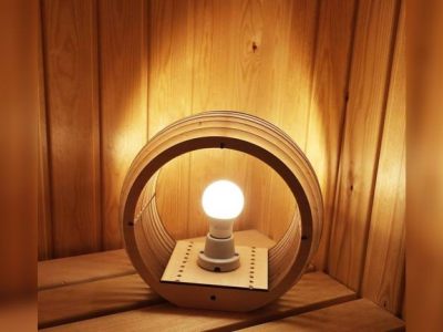 Wooden Night Lamp, Table Lamp Vector CDR File