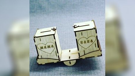 Wooden Cut Money Box CDR Vectors File
