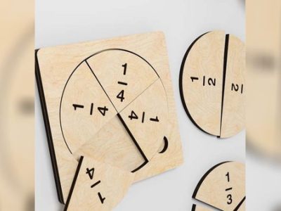 Wooden Fraction Circles Educational Toys for Kids DXF and SVG File