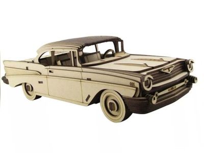 Vintage Chevy Bel Air 1957 Car Model Kit Vector File for Laser Cutting