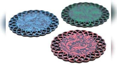 Wooden Coaster Design, Drink Coaster Template Vector File