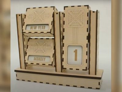 3D Wooden Puzzle Calendar CDR and DXF Vector File