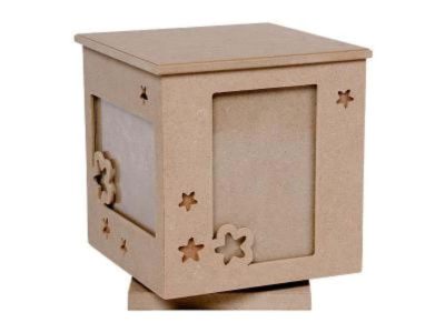 Wooden Photo Frame Cube, Photo Frame with Storage Box Vector File