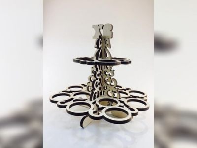 Stand for Easter 16 Eggs Laser Cut Template 6mm
