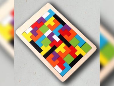 Wooden Tetris Puzzle Kids Game CDR File