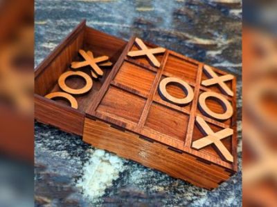 Wooden Tic Tac Toe Game for Kids DXF and CDR File