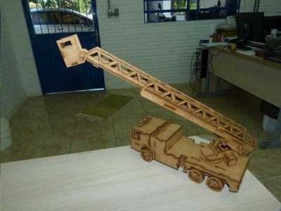Fire Brigade Ladder Truck 3D Puzzle CDR File