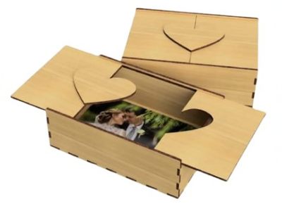 Wooden Gift Box, Wooden Photo Gift Box Vector File