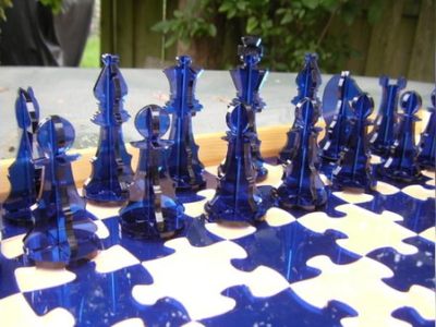 Acrylic Chess Puzzle Board and Acrylic Chess Pieces 3mm CDR File