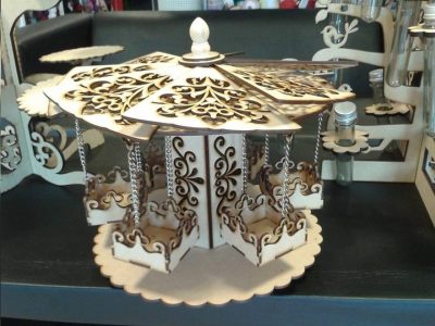 Fancy Baby Swing Ride 3D Puzzle Laser Cut CDR File