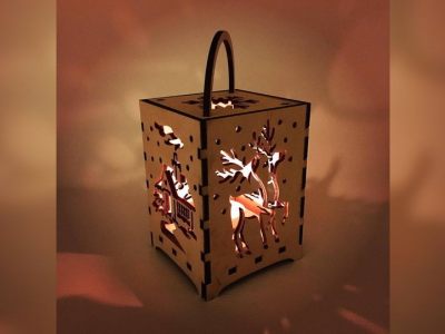 Wood Christmas Light Lamp Ai File