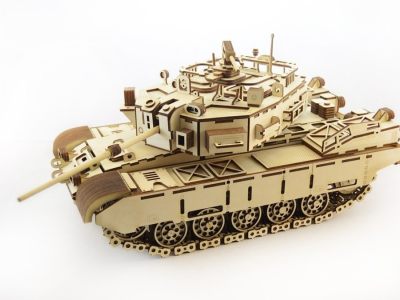 Laser Cutting Wooden Puzzle 3D Tank Drawing CDR Vectors File
