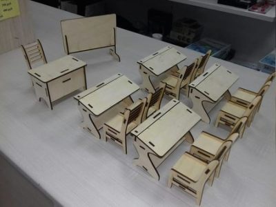 Kids Toys Miniature Classroom Furniture CDR File