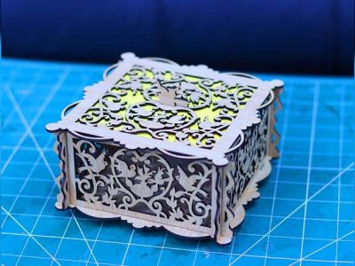Square Jewelry Box Gift Box Template 3mm Vector File