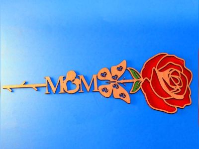 Wooden Rose for Mother Day Gift Idea 3mm Flower Vector File