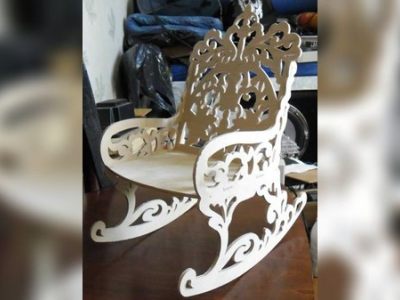 CNC Laser Cut Wooden Rocking Chair Layout Vector File