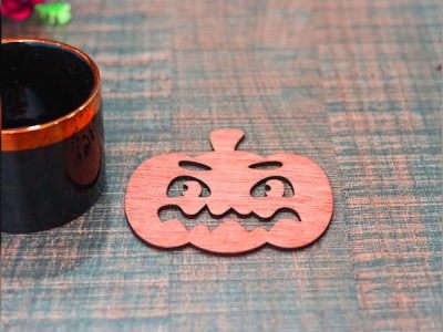 Wooden Halloween Coaster Template Laser Cut Vector File