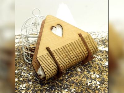 Wooden Paper Napkin Holder for Dining Table Tissue Holder DXF Files for Laser Cutting