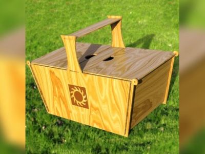 Wooden Picnic Basket with Handle DXF and CDR File