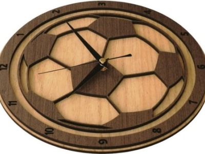 Wooden Football Wall Clock Vector File