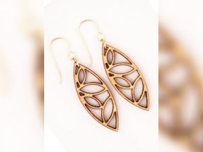 Eye Shape Wooden Earring Design Vector File