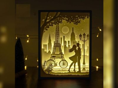 Couple in Paris Light Box Therapy Lamp CDR File