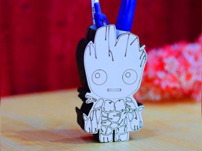 Groot Character Pencil Box Pen Holder Gift for Kids File