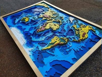 3D Puzzle Model Multilayer World Map for Wall Decor Vector File
