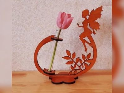 Wooden Angel Flower Stand CDR File