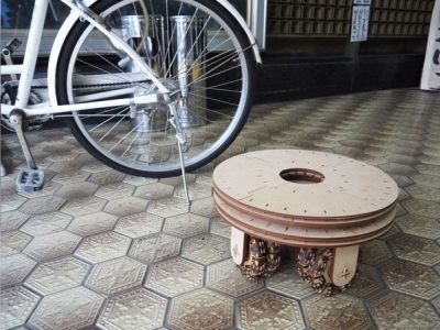 CNC Laser Cut Wheel Stool