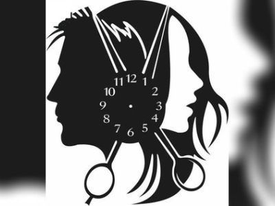 Wall Clock Hairdresser, Modern Wall Clock, Wall Decor Clock Vector File