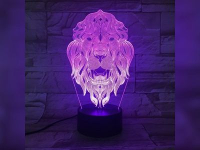 Acrylic 3D Lion Animal Night Light Lamp CDR File