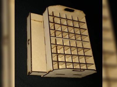 Wooden Nail Polish Holder With Drawer, Makeup Organizer