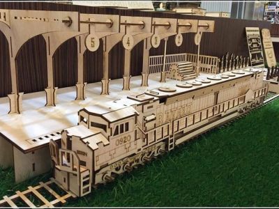 3D Puzzle Wooden Model Building Railway Station DXF File
