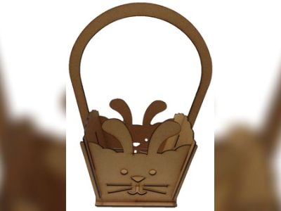 Wood Cute Bunny Basket Candy Basket Gift Basket CDR File