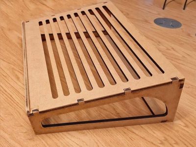Laptop Stand Wooden Desk Stand for Laptop Vector File
