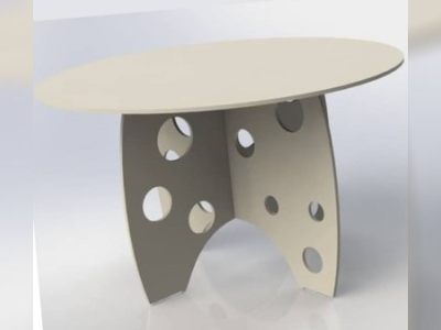 Wooden Round Stool Design Wooden Round Mini Table DXF File